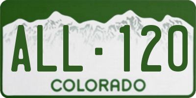 CO license plate ALL120