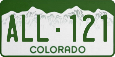 CO license plate ALL121