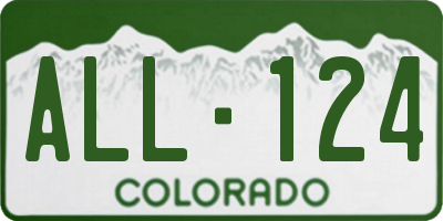 CO license plate ALL124