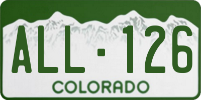 CO license plate ALL126