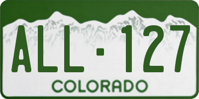CO license plate ALL127