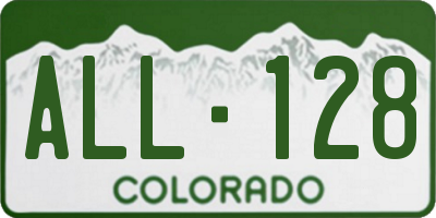 CO license plate ALL128