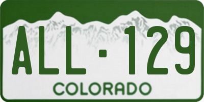 CO license plate ALL129