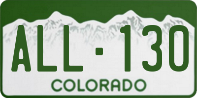 CO license plate ALL130