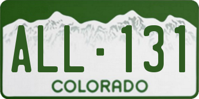 CO license plate ALL131