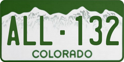 CO license plate ALL132