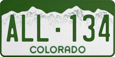CO license plate ALL134