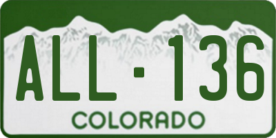 CO license plate ALL136