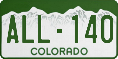 CO license plate ALL140