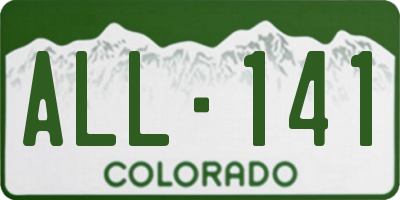 CO license plate ALL141