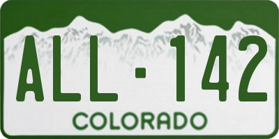 CO license plate ALL142