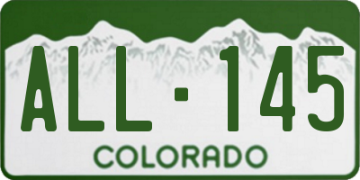 CO license plate ALL145