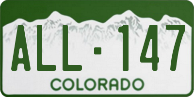 CO license plate ALL147
