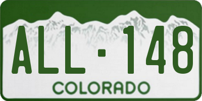 CO license plate ALL148