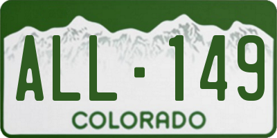 CO license plate ALL149