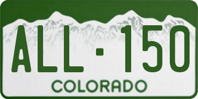 CO license plate ALL150