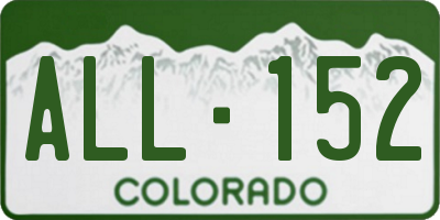 CO license plate ALL152