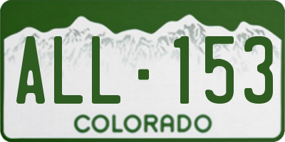 CO license plate ALL153