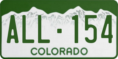 CO license plate ALL154