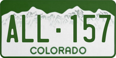 CO license plate ALL157