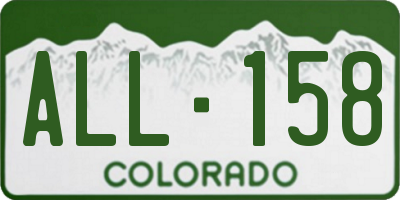 CO license plate ALL158