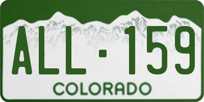 CO license plate ALL159