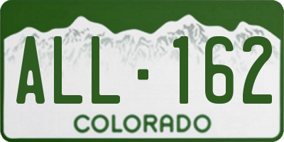 CO license plate ALL162