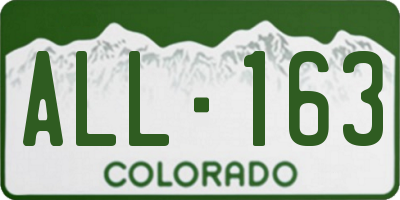 CO license plate ALL163