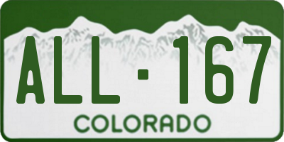 CO license plate ALL167