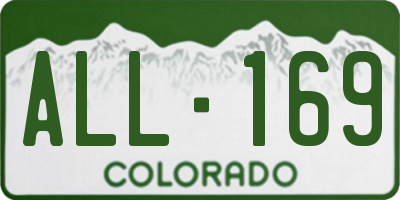 CO license plate ALL169