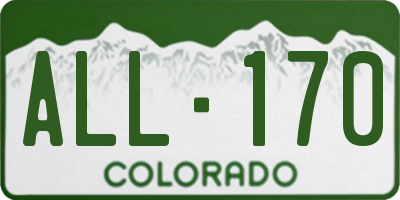 CO license plate ALL170