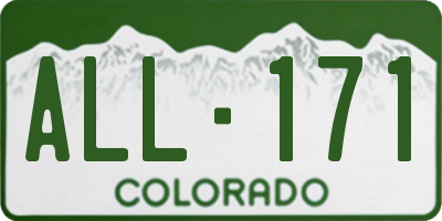 CO license plate ALL171