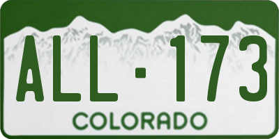 CO license plate ALL173