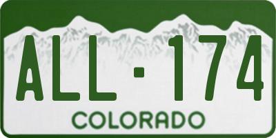 CO license plate ALL174