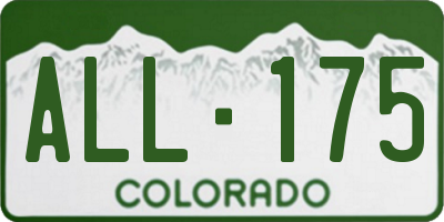 CO license plate ALL175