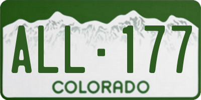 CO license plate ALL177