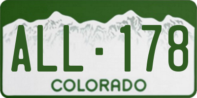 CO license plate ALL178