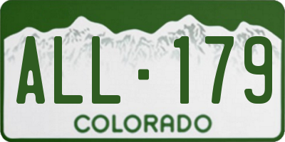 CO license plate ALL179