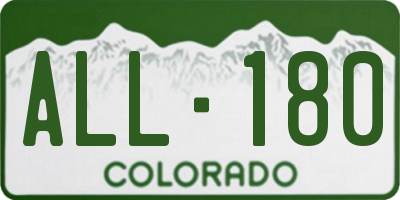 CO license plate ALL180