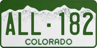 CO license plate ALL182