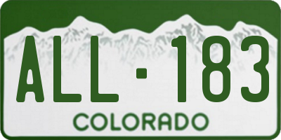 CO license plate ALL183