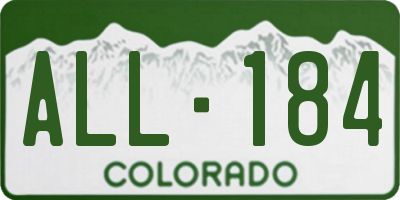 CO license plate ALL184