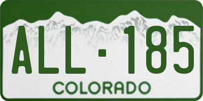 CO license plate ALL185
