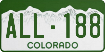 CO license plate ALL188