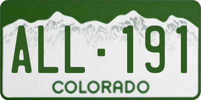 CO license plate ALL191