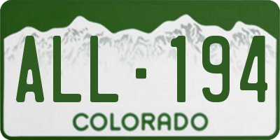 CO license plate ALL194
