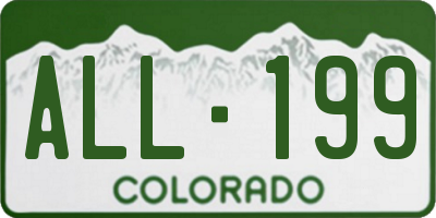 CO license plate ALL199