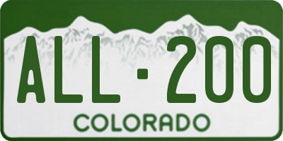 CO license plate ALL200