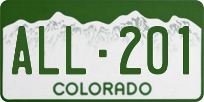 CO license plate ALL201
