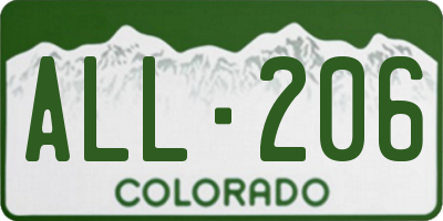 CO license plate ALL206